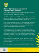 Public Service Announcement for Immediate Release