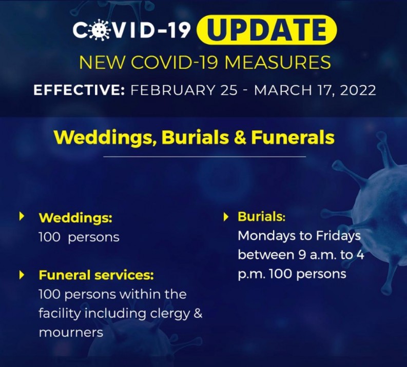 COVID-19 Update : Weddings, Burials & Funerals